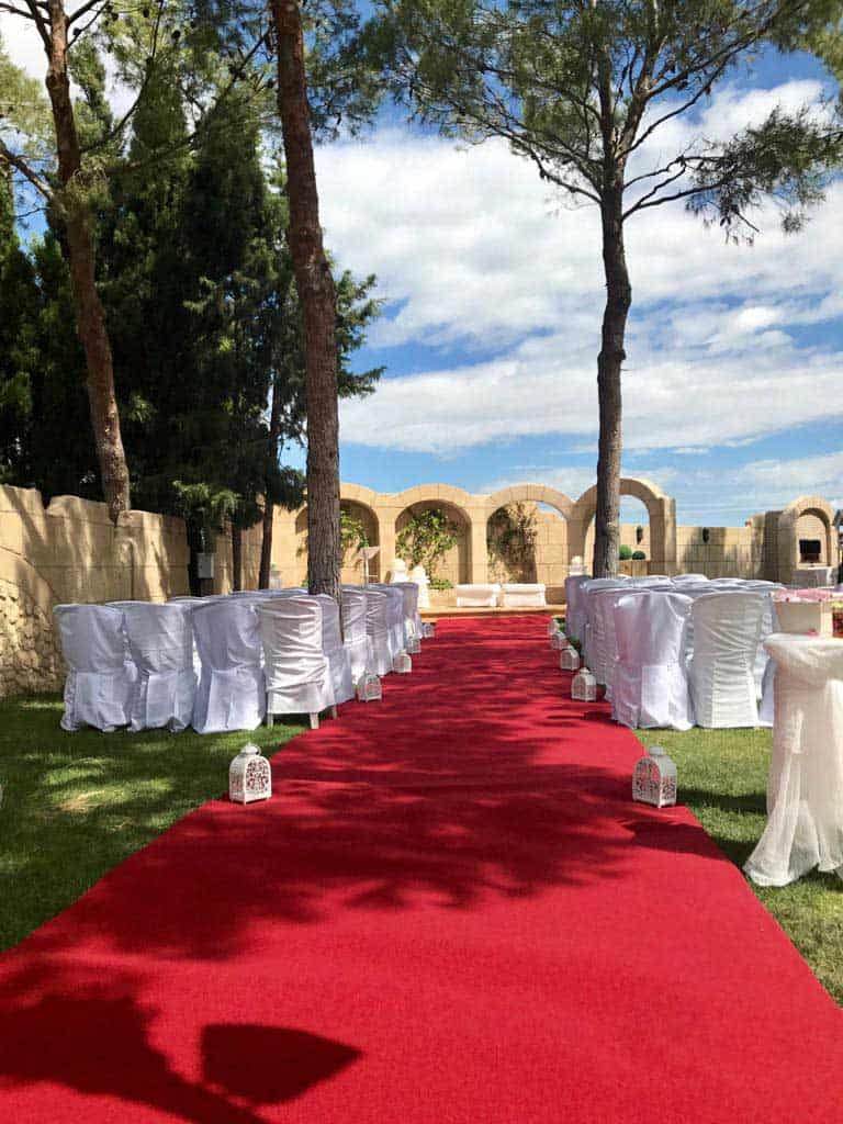 Decoración ceremonia civil en Finca Los Arcos