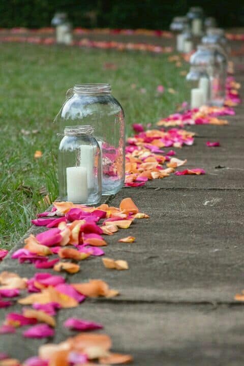 caminos de petalos de rosa-ideas de boda-2