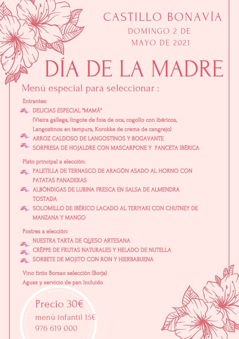 Dia de la madre-2021-Menú Castillo Bonavia