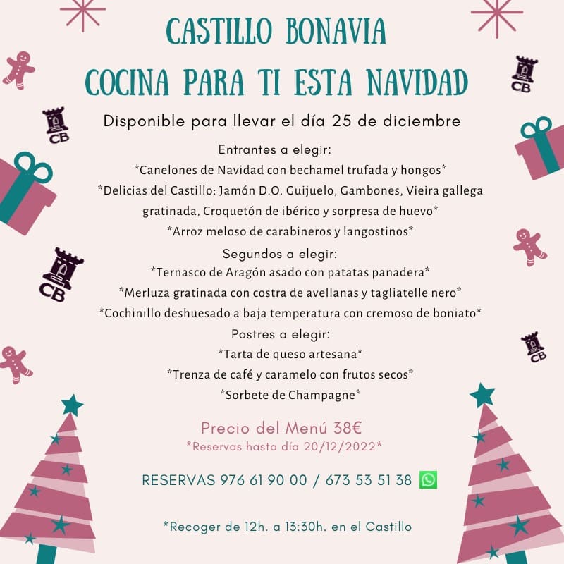 Castillo Bonavia -Menú Navidad para llevar 2022